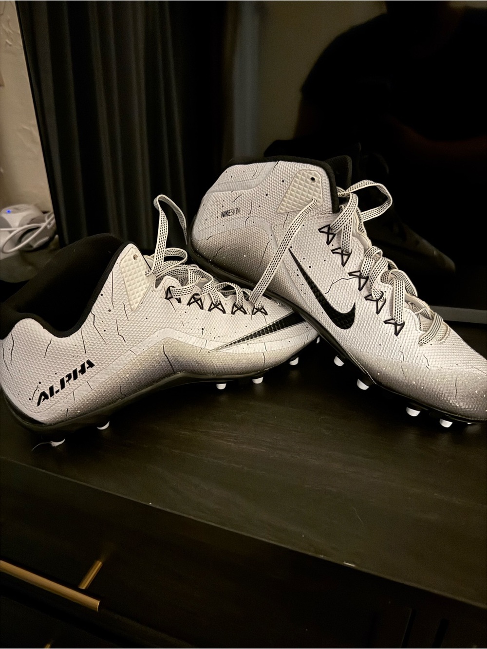 Nike Alpha Black and White Football Cleats - Men's Low-Cut
